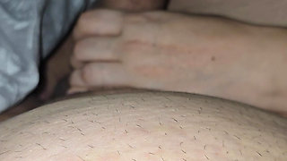 Step mom hand slip into step son big dick without shame