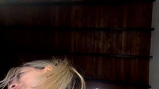 Blonde tight pussy babe solo toy fun in glamour masturbation