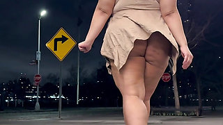 Boricua Mami Thick Legs Fat Ass Big Booty BBW Angie Love LookALike Femdom Candid Walking With A Switch High Heels