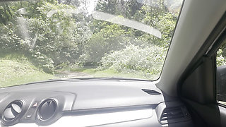 We Get Excited by Hearing the Sound of the Car, Kissing, Touching Each Other's Breasts and Having Orgasms.