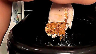 Disgusting Training Eating Food From Toiletbowl by Strict Skinny German Femdom Part 1