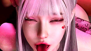 3D Cute Asian Babe Have Hardcore Blowjob Sex with BBC