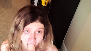 Independent Teen brunette girl toying pussy outdoor