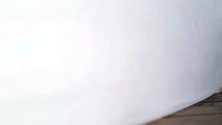 Japanese babe in schoolgirl uniform masturbates