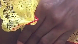Teasing Rubbing My Pussy Pissing in Sexy Yellow Underwear