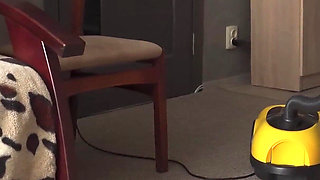 Teen Housewife Cleaning House Under Skirt White Panties