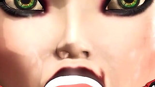 Super fuck machine system! Big black cock inside a sexy ballgagged brunette in chains