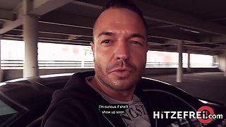 Filthy car park fuck with blonde silicone chick Angel - Hitzefrei