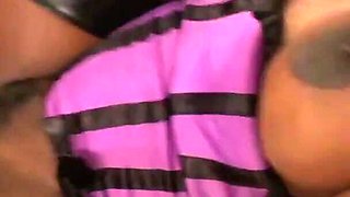 Ebony beauty gets fucked hard by white cock