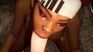 Beautiful Ebony Apex Legends Cock Lover Deepthroats a Nice Hard Meat Piece Like a True Slut