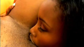 Ebony lesbians in hot pussy licking action