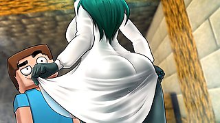 Jaw-dropping Minecraft giantess gives deep throat and more in this wild parody collection