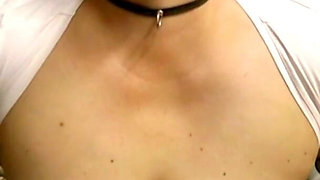 Spank the Nipples and the Big Saggy Tits, if There Wasn't That Vibro Plug in Her Mouth, That Would Be Really Intense.