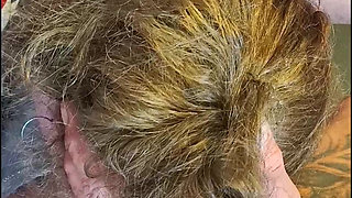 Anisleigh  getting warmed up on a pool table in view of the highway