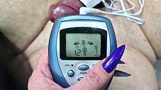 Electro BDSM, Dominatrix Nika Plays with Slave's Balls and Dick