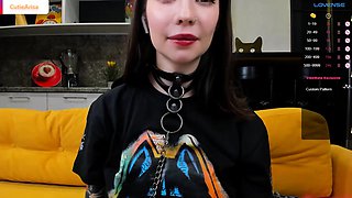 Brunette seductress working her big boobs and hot ass