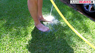 Hot girl gets fingered then fucked hard by a huge cock