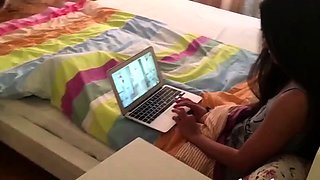 Lesbo Brunette Finds Hottie Partner and Takes Her Home