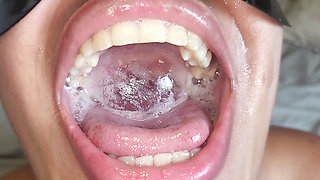 Filling Her Mouth with Piss and Cum
