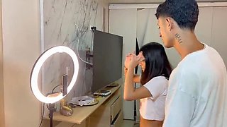 Step Sister Drinks Brother's Milk - Anal & Facial with Squirting Orgasm