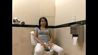 Sexy slut takes a big cock in the bathroom