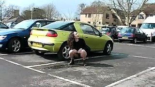 Hairy Aussie amateur fingering pussy outdoors