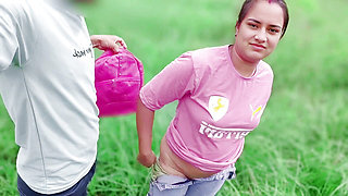 Frist time sex college girl and Boy in Jungle, fuck her tight young pussy - College girl Fucking in jangle (Full Hindi Audio)