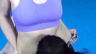 Two Horny and Hot Ladies at the Gym Wrestling and Belly Licking