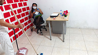 The Boss Subdues Her Employee and Ends up Fucking Him in the Office