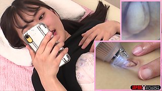 Maina Miura Moans on the Exam Bed as Mirai Domoto Stretches Her Outie Navel Wide and Licks Deep-until Her Lace Panties Twitch
