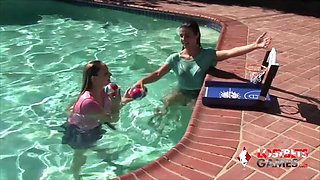 Aften Opal  Kylie Rocket Get Dirty in the Pool: Blowjob, Licking  Amateur Porn