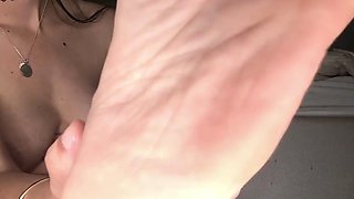 This brunette chick with nice big boobs and a pretty face is