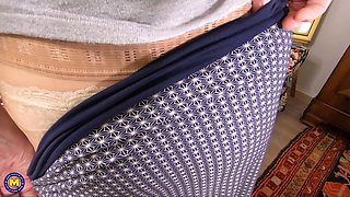 Amazing GILF Busty Tina Loves to Play with Her Perfect Natural Tits & Hairy Pussy