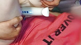Pounding this Milfs Tight Wet Pussy While she Vibrates her Clit until She Cums From a very Large intense Orgasm