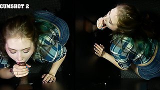 Electra Rayne gets fucked through the glory hole in pov
