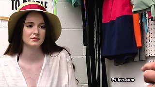 Large-Breasted bikini babe pounded for stealing a dildo