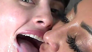 Two Busty Latinas Fucking in Foursome