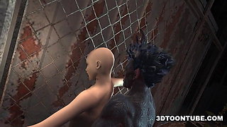 Bald 3D Babe Fucked by a Monster
