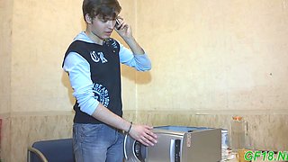 Vigorous brunette lady Tanielle blows well