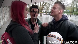 Redhead amateur slut gets her first DP - Magmafilm