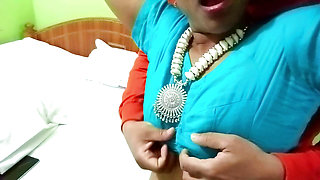 Educated Indian Bhabhi Alisha Hot Romance hard Boob Pressing by Brother in Law while doing Office Work