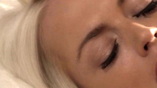 Blonde and brunette lesbians licking and sucking pussy