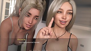 Big hot but, light-haired, animated tits