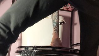 Goth Toilet Farts in Black Leggings