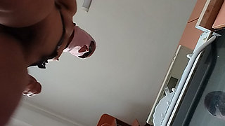 Sexy mom prepares breakfast, hairy pussy, big tits. Sexy wife cleans the house, hairy pussy, big ass.