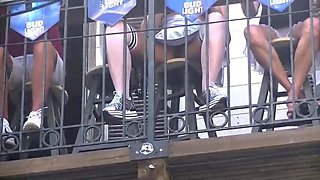 Helena Price Flashes Her Hairy Bush in Public at Fantasy Fest - Exhibitionist Wife Upskirt Action
