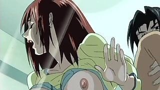 Hentai mad his friend fun with med