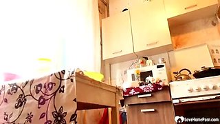 Stepmom Craves His Big Cock in the Kitchen - Homemade Hardcore