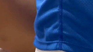 An injured tennis player gets hands on help from the nurse