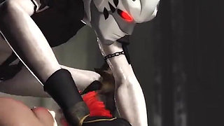 Hot sex in the sci-fi-lab. A sexy girl gets fucked by an android monster